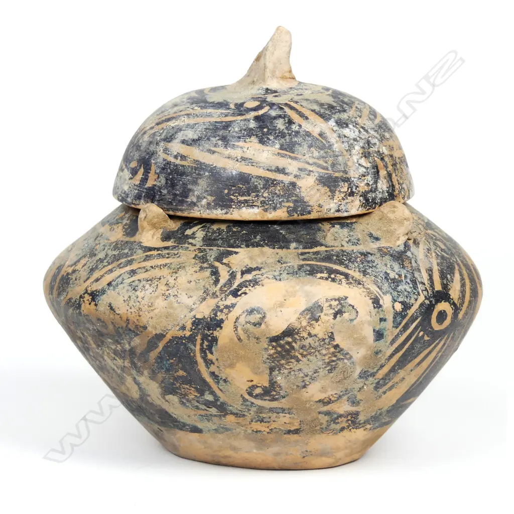 A Chinese Neolithic style lidded pottery jar Image 1++