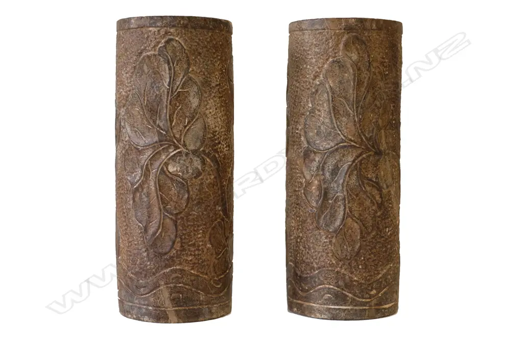 Two Chinese stone cylinder columns Image 1++