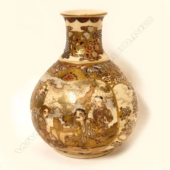 A Satsuma earthenware vase
