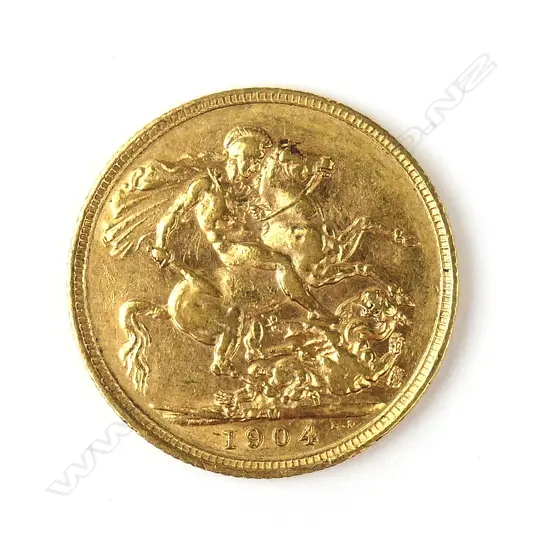 A 1904 full sovereign gold coin