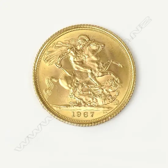 A 1967 full sovereign gold coin