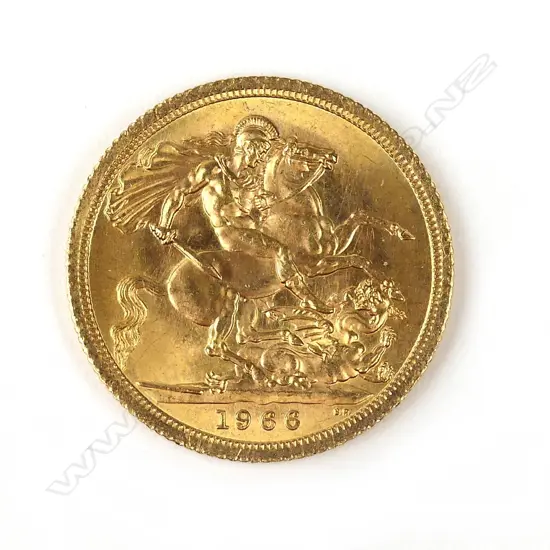 A 1966 full sovereign gold coin