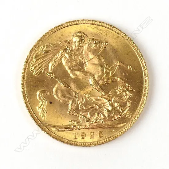 A 1925 full sovereign gold coin