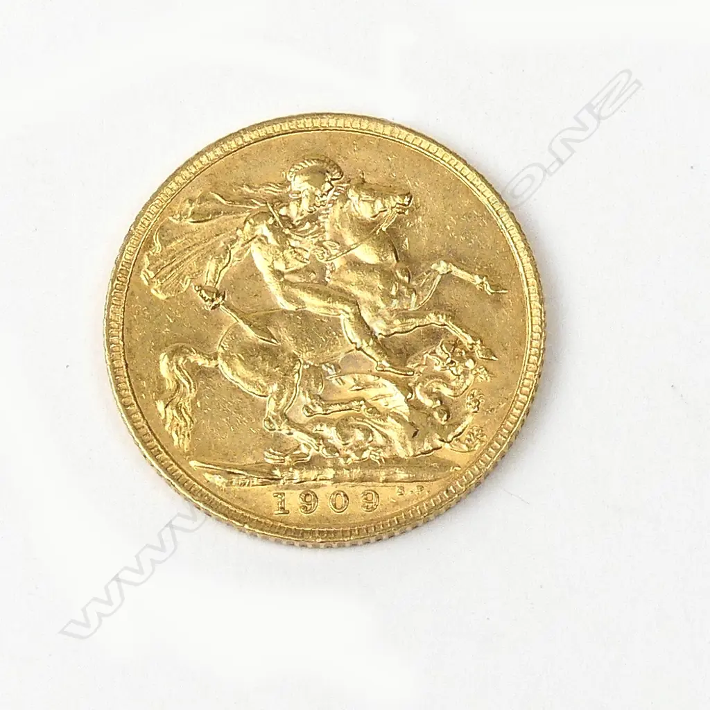 A 1909 full sovereign gold coin Image 1++