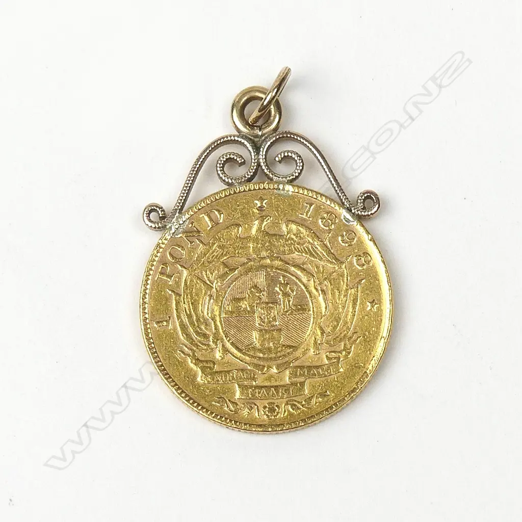 A gold South African one pound coin Image 1++