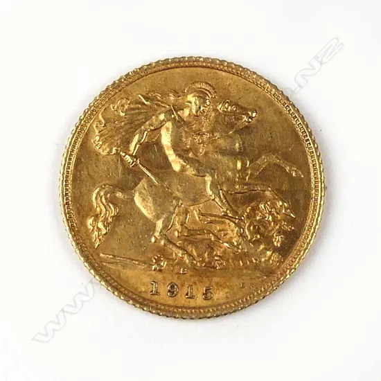 A 1915 half sovereign gold coin