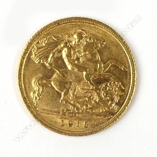 A 1915 half sovereign gold coin