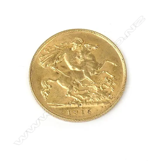 A 1915 half sovereign gold coin
