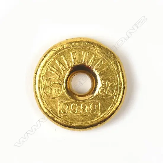 A Chinese 9999 fine gold half Tael