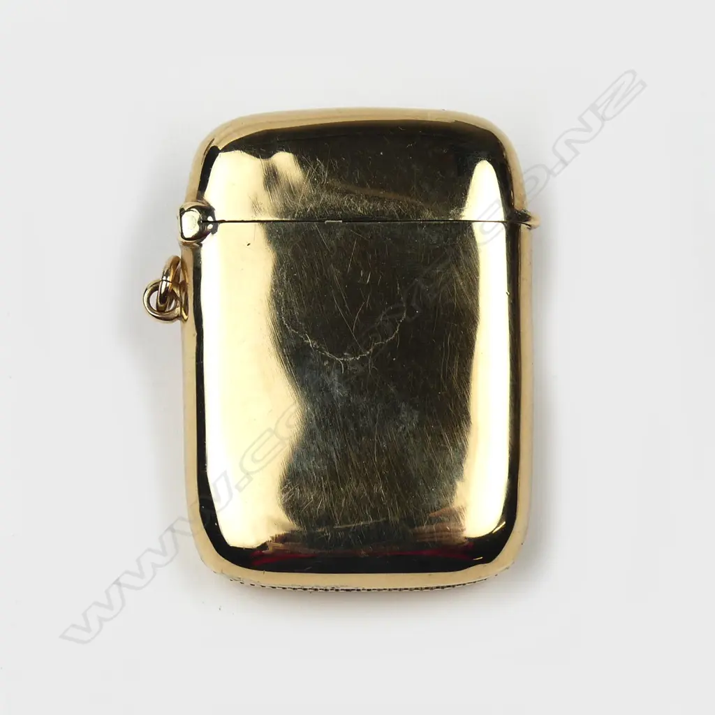 An Edwardian 9ct. yellow gold vesta case Image 1++