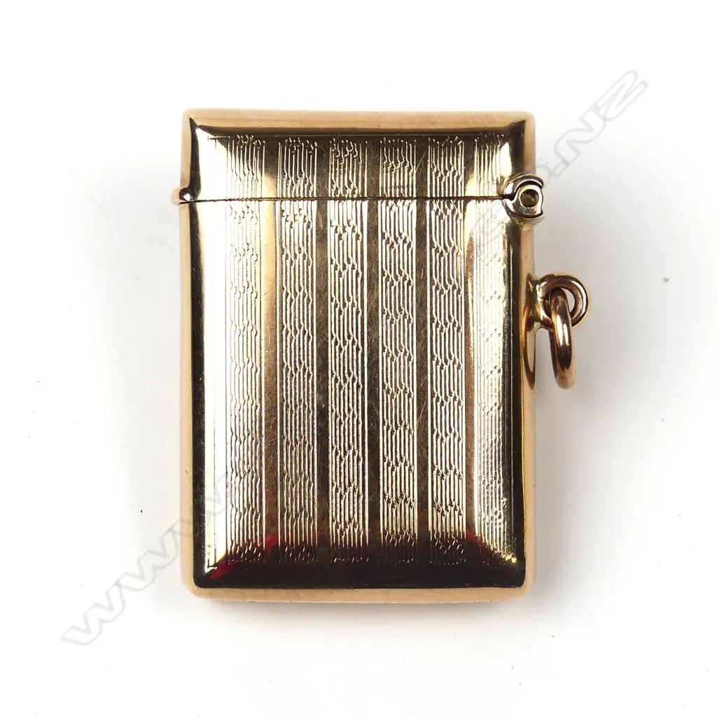 An early 20thC 9ct. yellow gold vesta case Image 1++