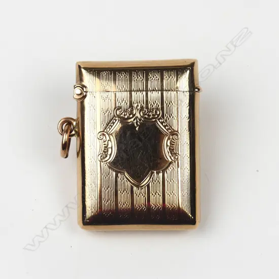 An early 20thC 9ct. yellow gold vesta case