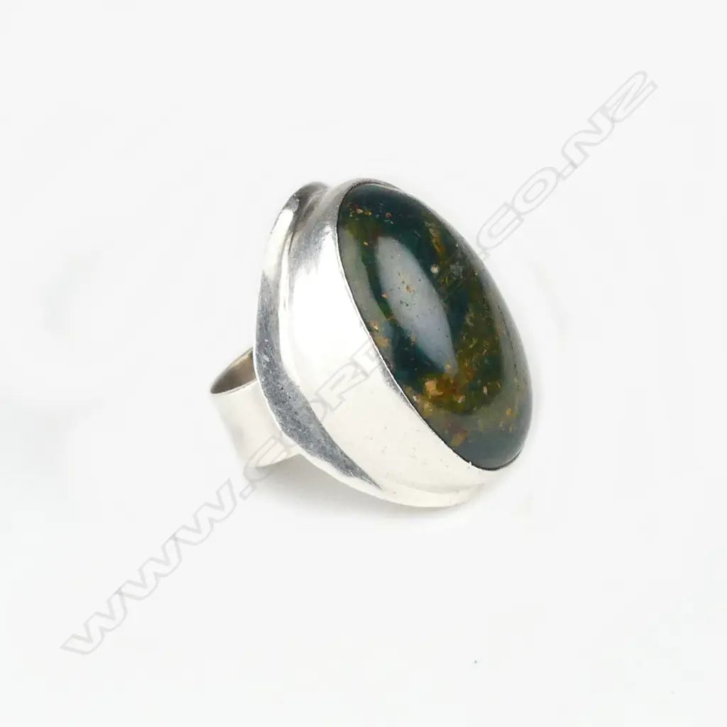 A modernist silver and jasper large dress ring Image 1++
