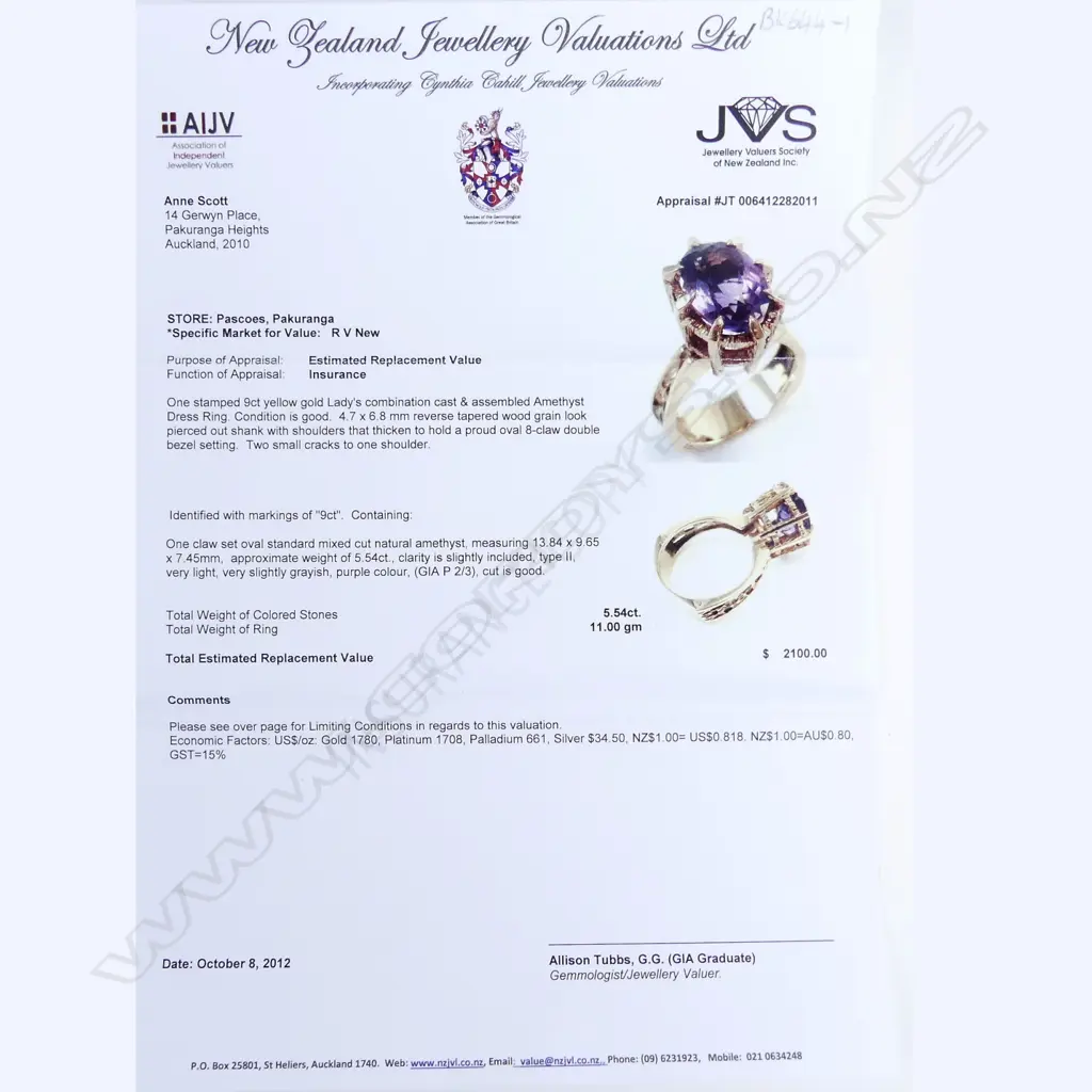 A 9ct gold and amethyst retro dress ring Image 1++