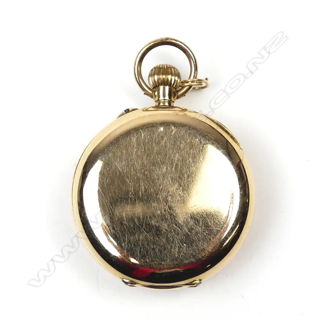 An early 20thC lady's 14K yellow gold half-hunter pocket watch Image 1++