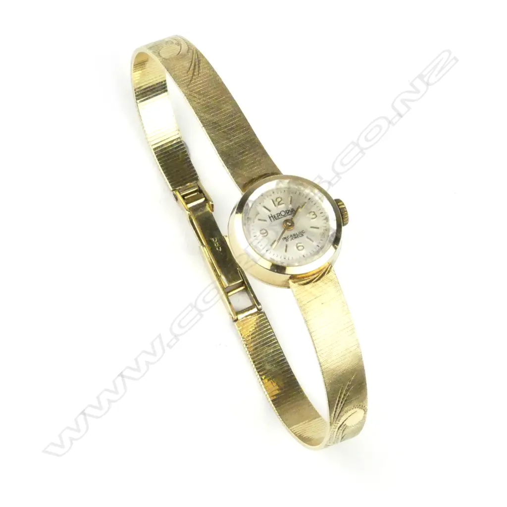 A 1960's 14ct yellow gold Herodia lady's cocktail wristwatch Image 1++