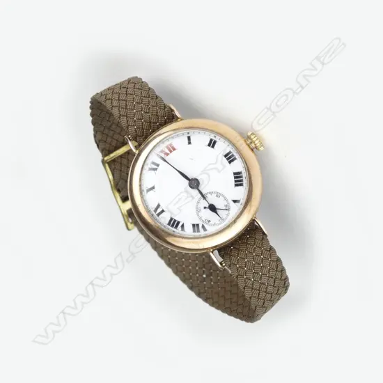 An early 20thC 9ct. rose gold lady's wristwatch