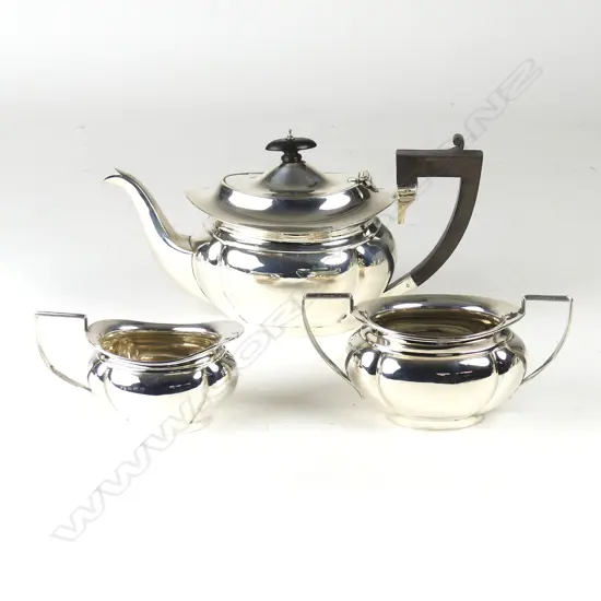 A three-piece 1920s silver tea service