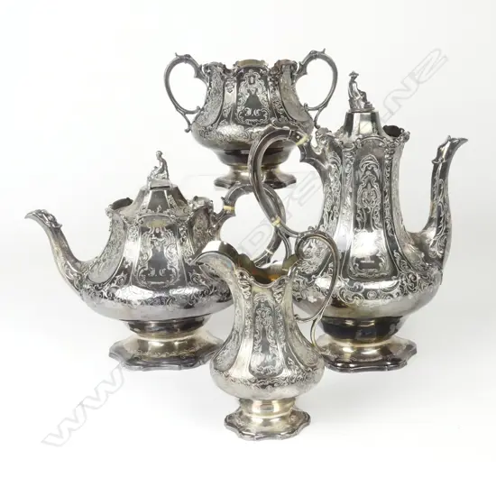 A four piece Victorian silver tea and coffee set