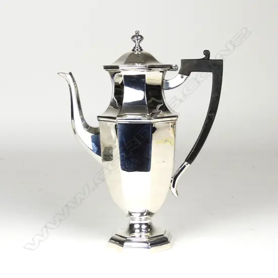 A 1920's Art Deco silver coffee pot