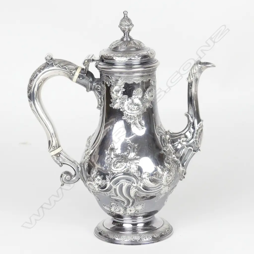 A George II silver coffee pot Image 1++