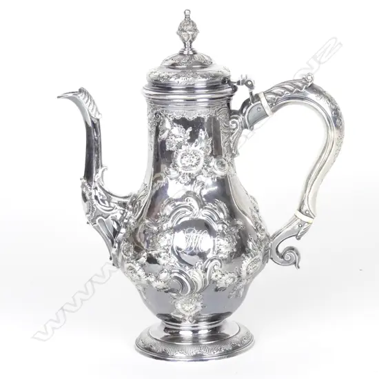 A George II silver coffee pot