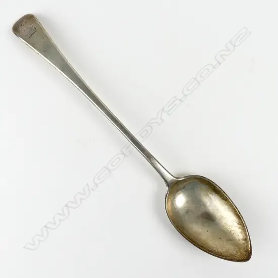 A European silver serving spoon