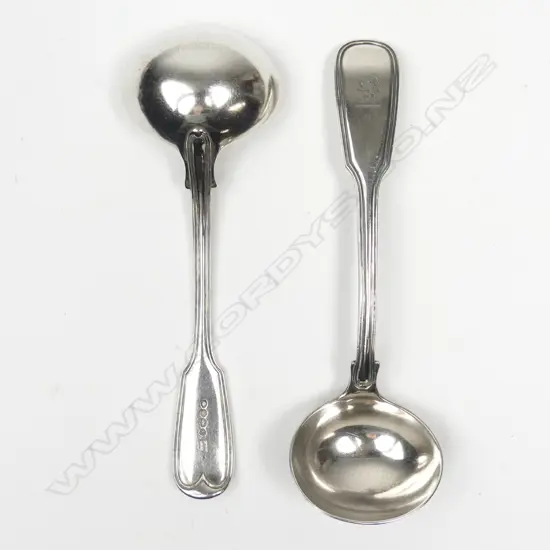 A pair of William IV silver sauce ladles