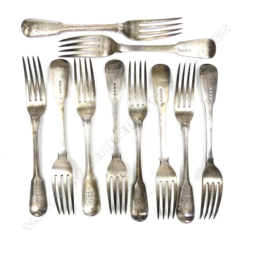 Ten Georgian silver forks Image 1++