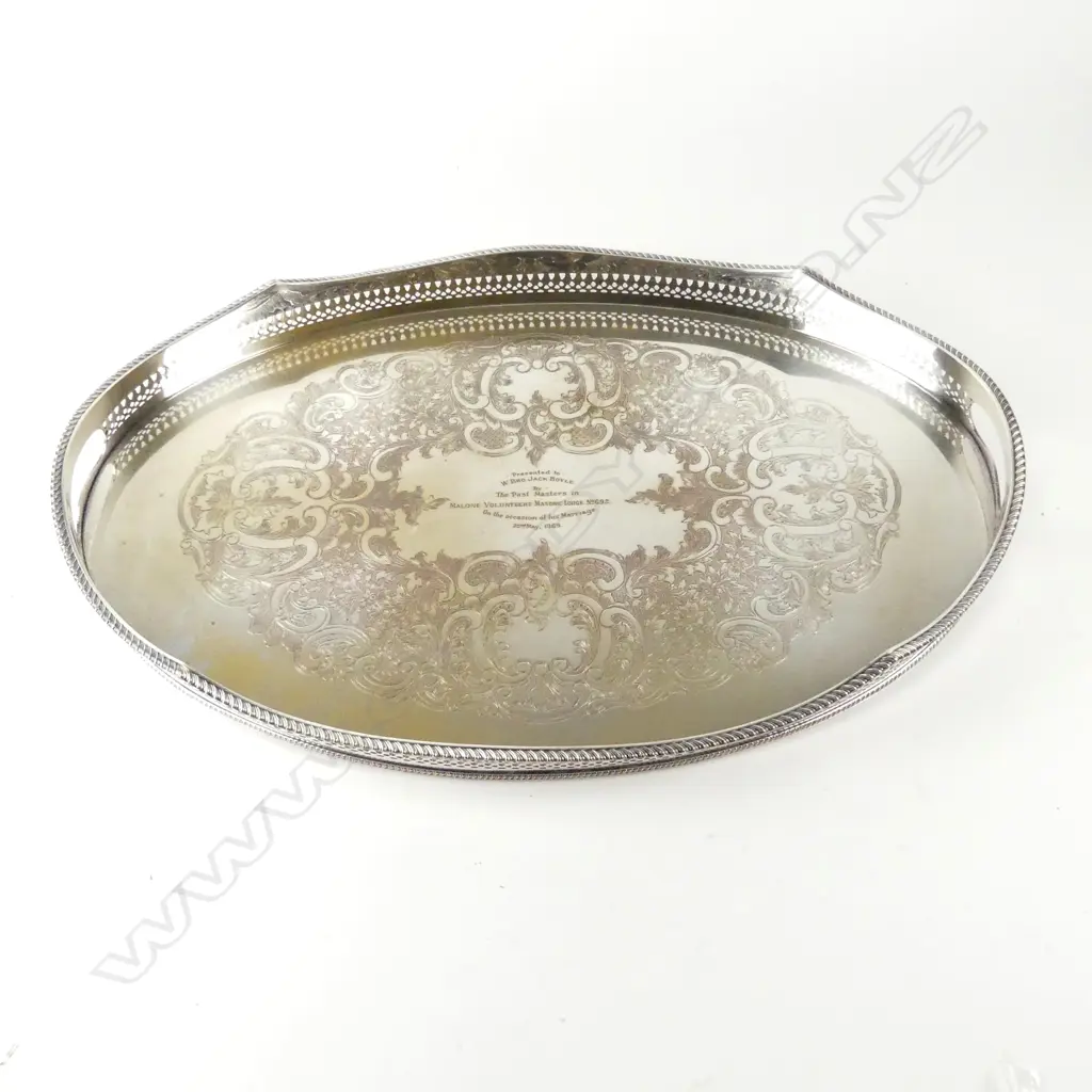 A large silver plate tray Image 1++