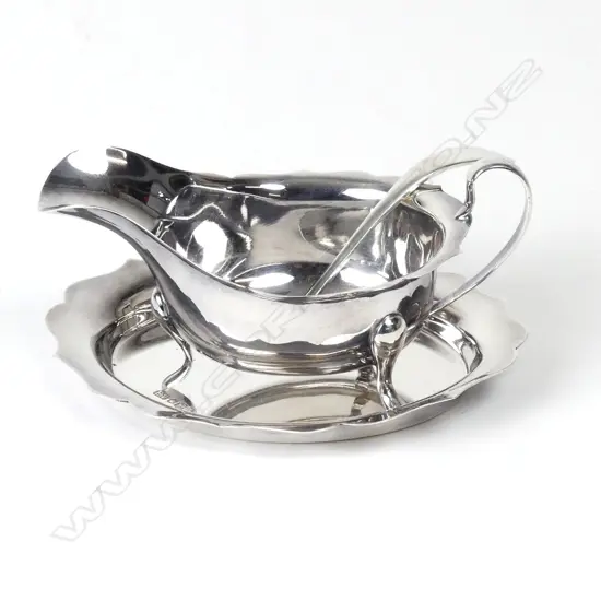 A silver sauce boat