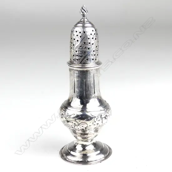 A George III silver sugar caster