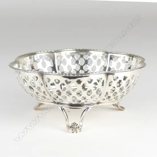 A small silver bonbon dish