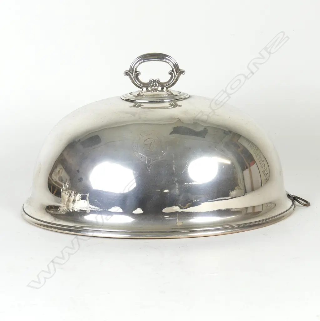 A Victorian silver plate meat cover Image 1++