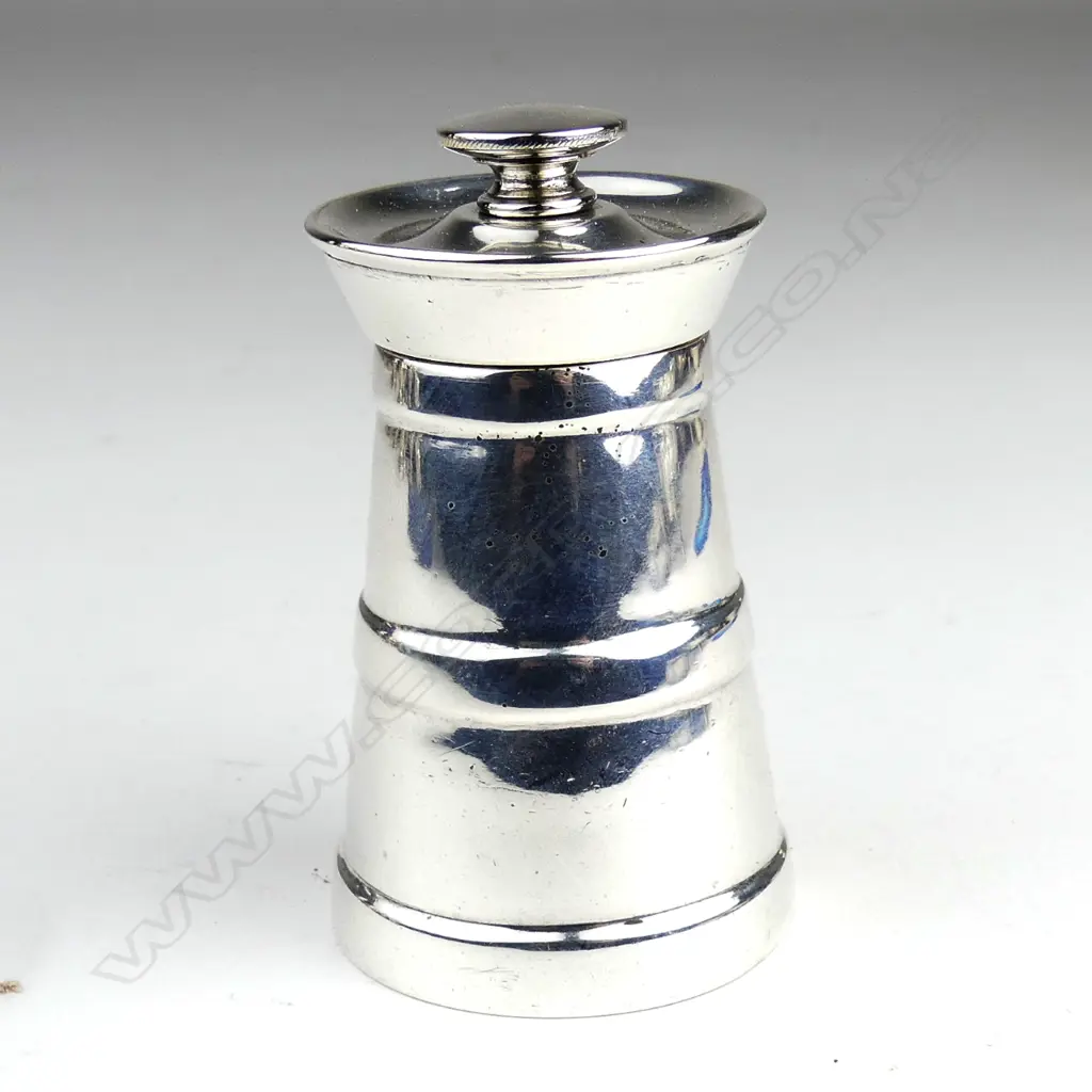 A silver pepper grinder Image 1++