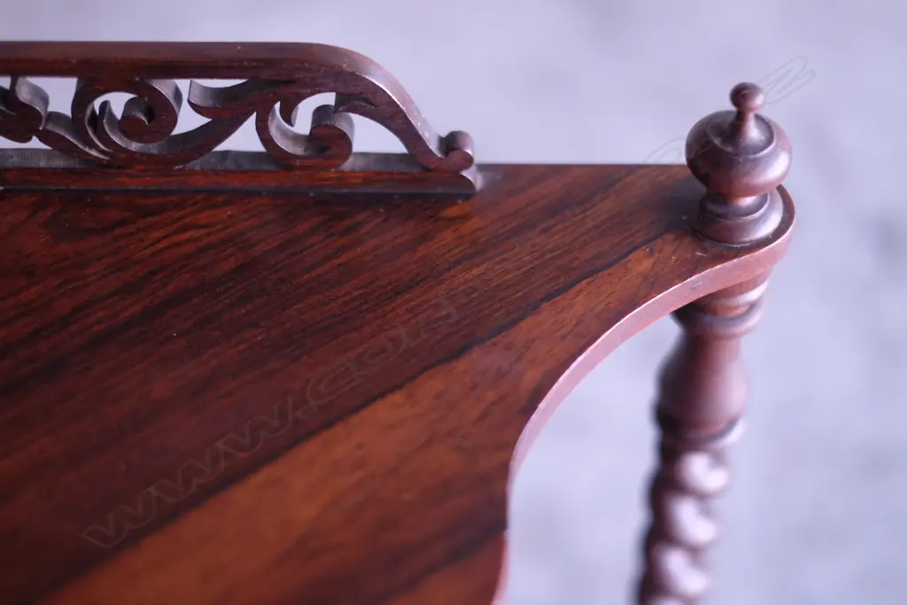 An early 19thC rosewood three tier corner whatnot Image 1++