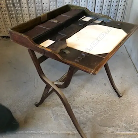 A late 19thc campaign folding desk
