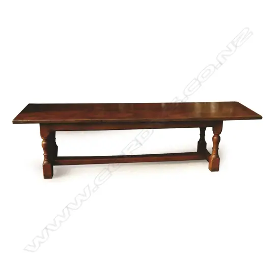 A good mid/late 20thC George III oak country style refectory dining table