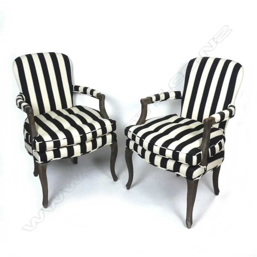 A pair of contemporary French style open armchairs (fauteuils) Image 1++