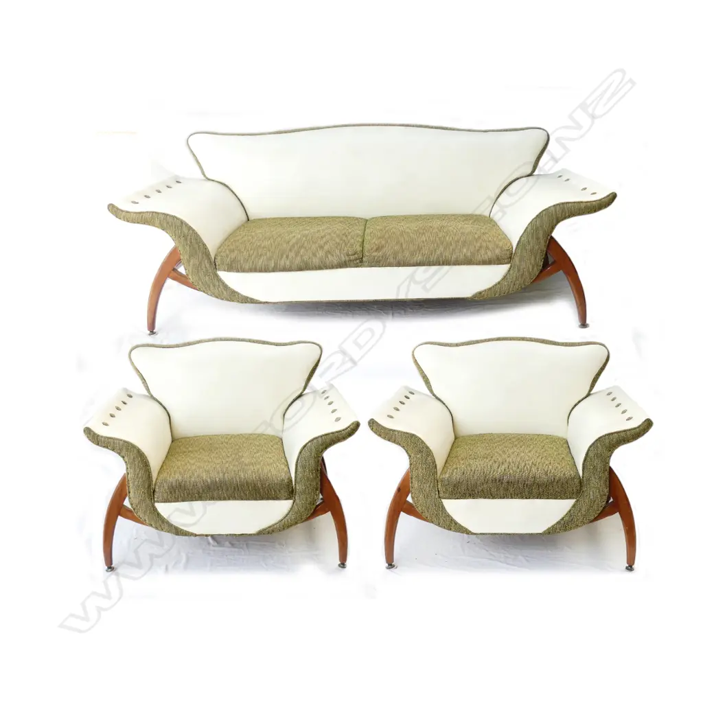 A 1960s modernist 'Cleopatra' three-piece lounge suite Image 1++