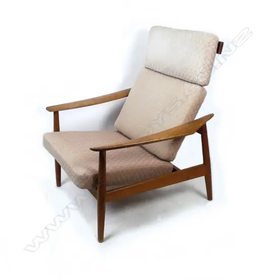A Danish high-back teak Fd-164 lounge chair by Arne Vodder