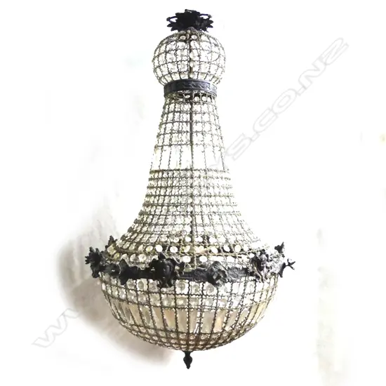 A large French style basket chandelier