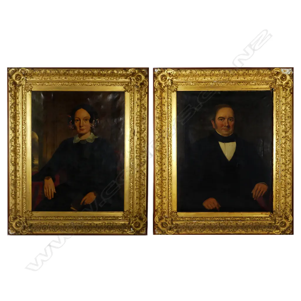 A pair of large early 19thC portraits Image 1++