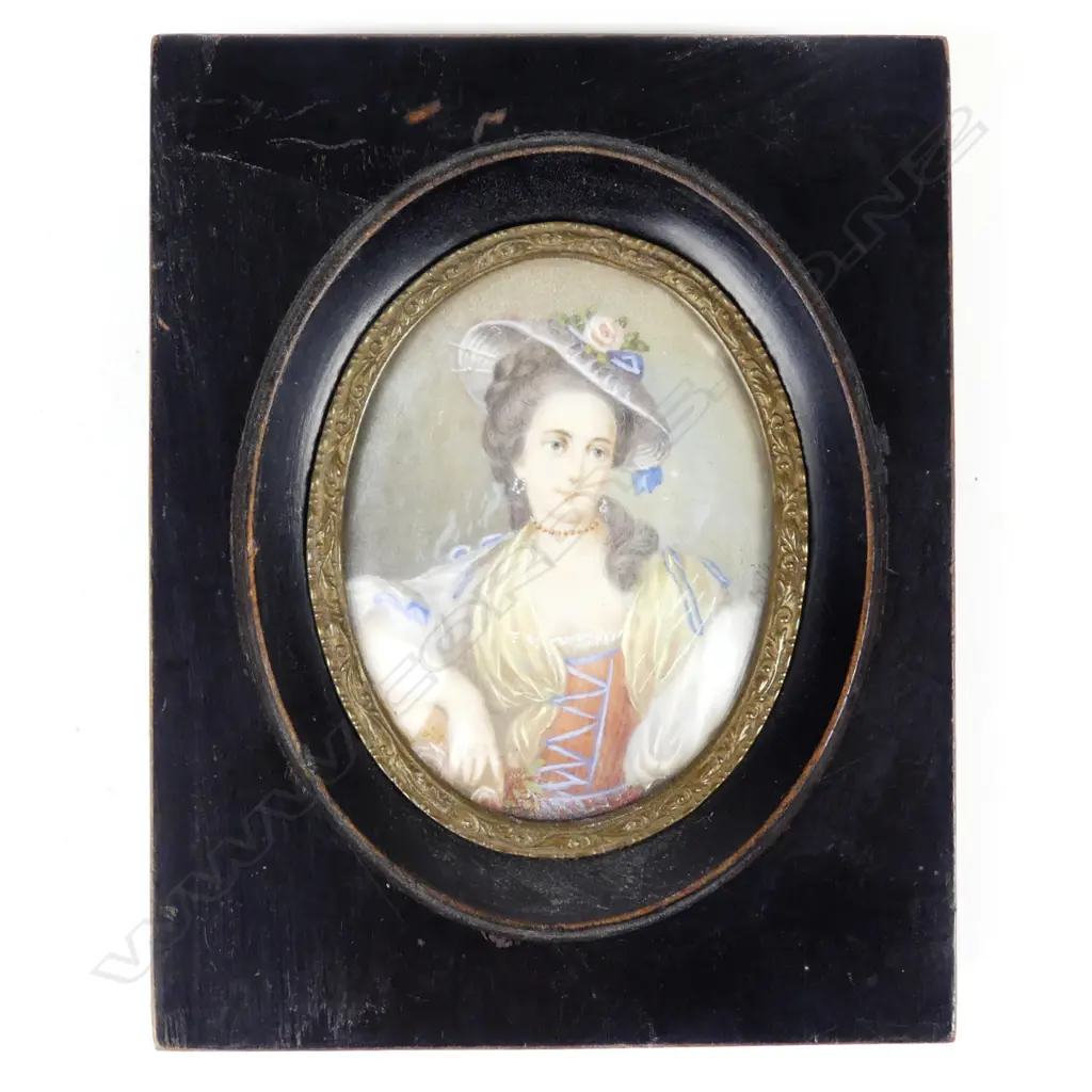 A hand painted portrait miniature on ivory Image 1++