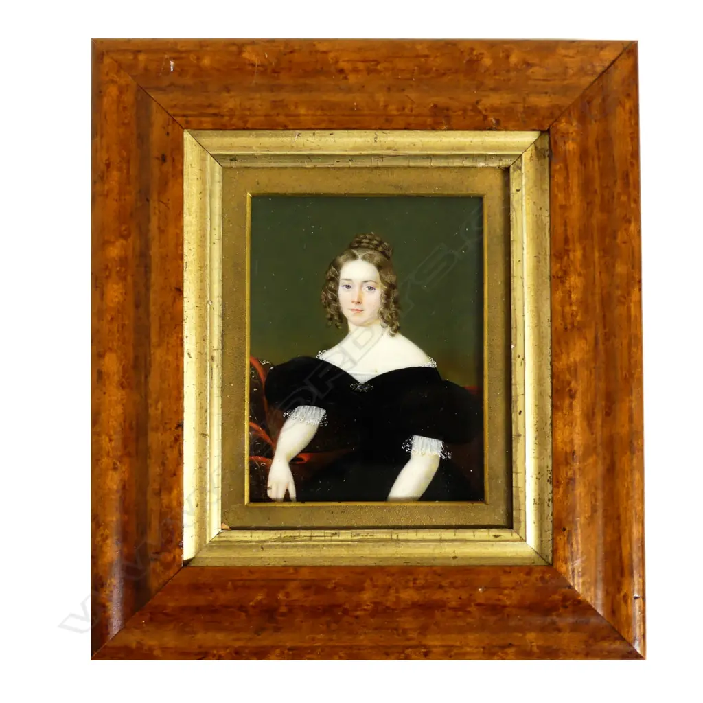 A hand painted portrait miniature on ivory Image 1++