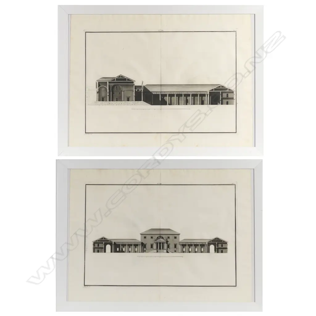 Two large 18thC architectural copper plate engravings Image 1++