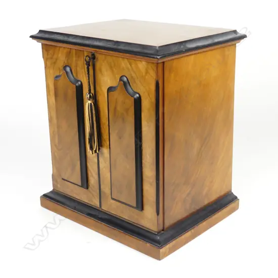 A Victorian walnut writing compendium