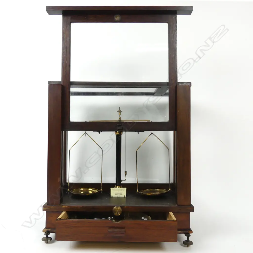 A large antique set of laboratory balance scales Image 1++