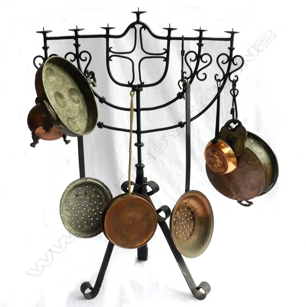 A wrought iron menorah candle stand Image 1++