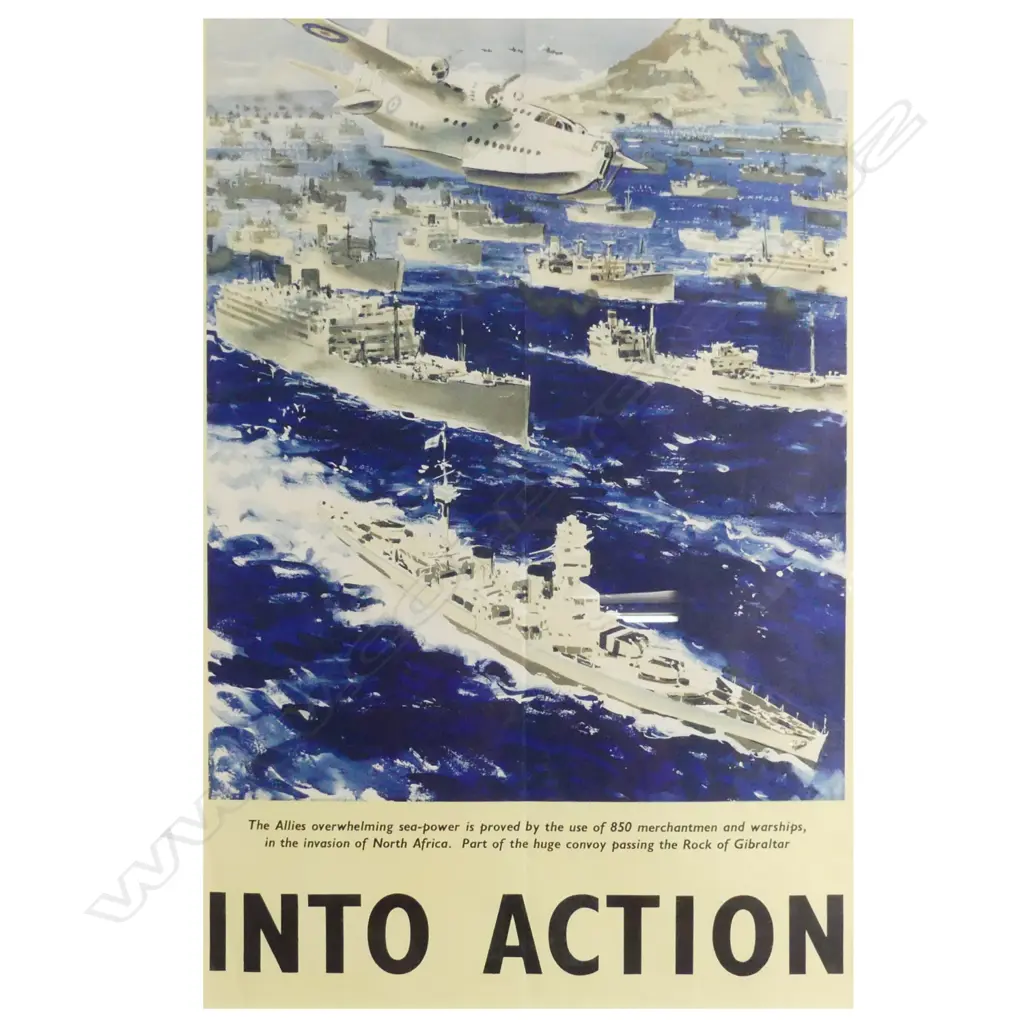 A framed WWII propaganda poster Image 1++